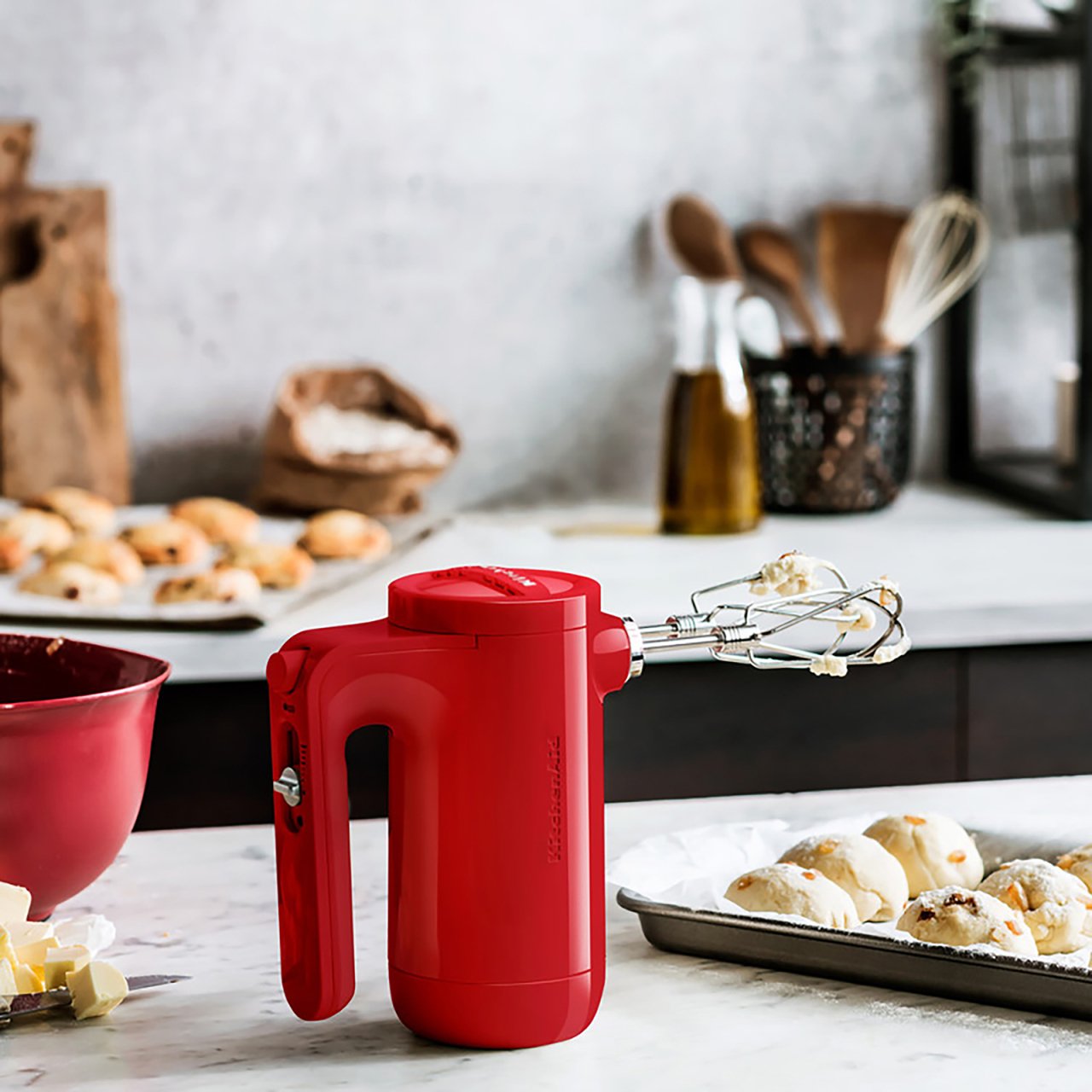 KitchenAid Kablosuz El Mikseri Kırmızı 5KHMB732EER