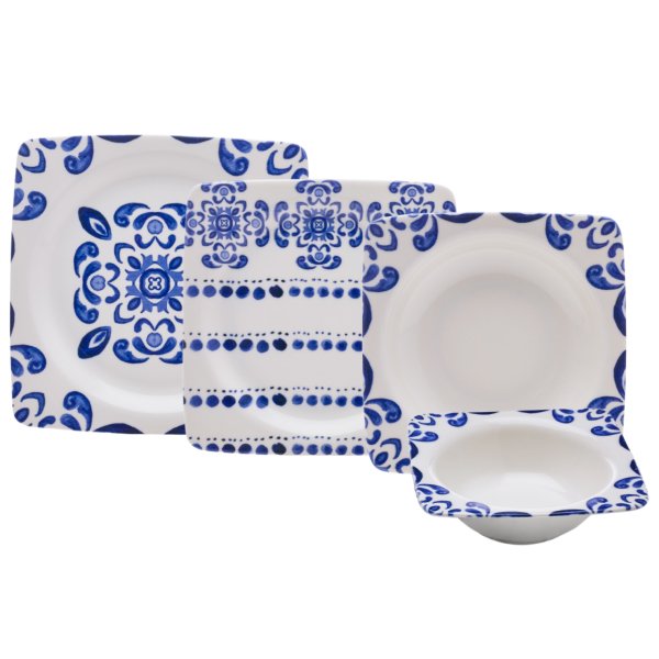 Emsan Ethnic Blue 24 Parça 6 Kişilik Porselen Yemek Takımı