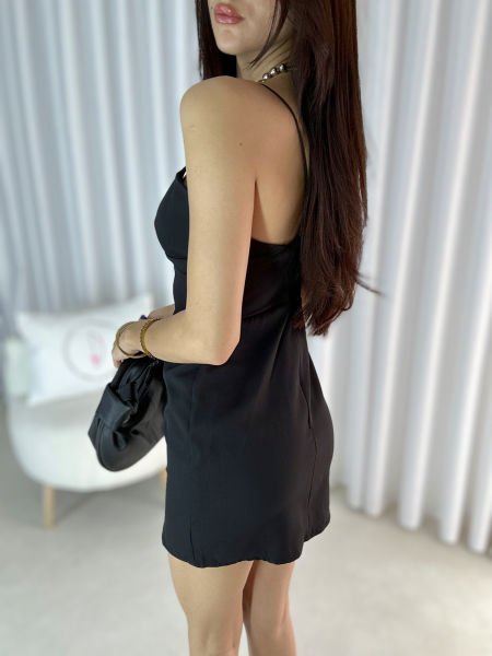 Kadın Lastik Askılı Elbise Siyah