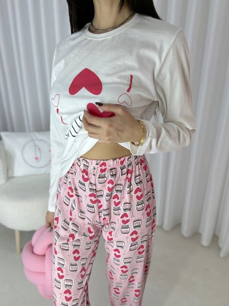 Kadın Desenli Pijama Takım