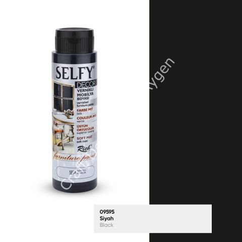 SELFY DECOR MOBİLYA BOYASI - SİYAH 500ml