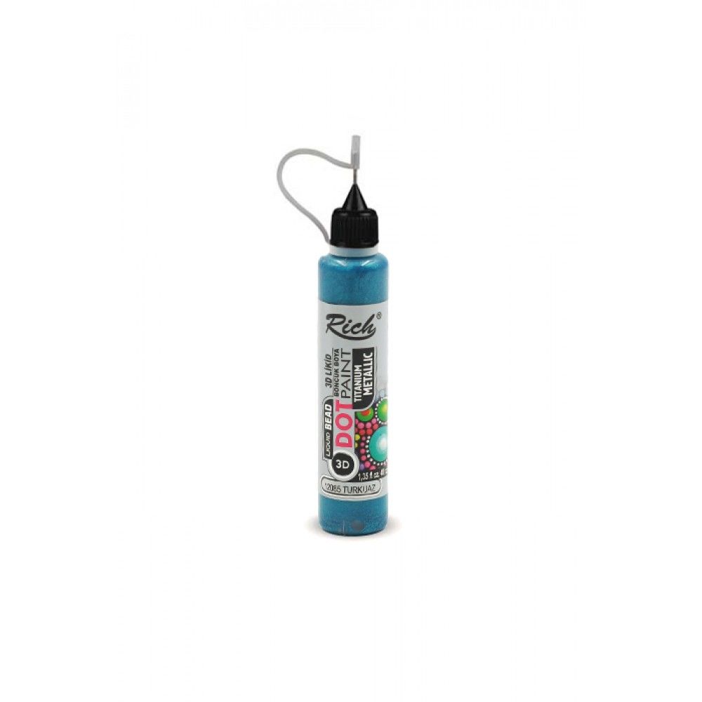 3D LİKİT BONCUK BOYA METALİK - TURKUAZ 040ml