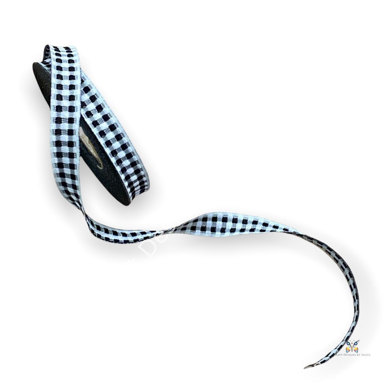 SIYAH BEYAZ PÖTIKARE KURDELE - 1 METRE