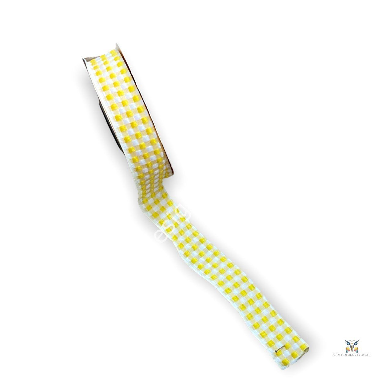 SARI BEYAZ PÖTIKARE KURDELE - 1 METRE