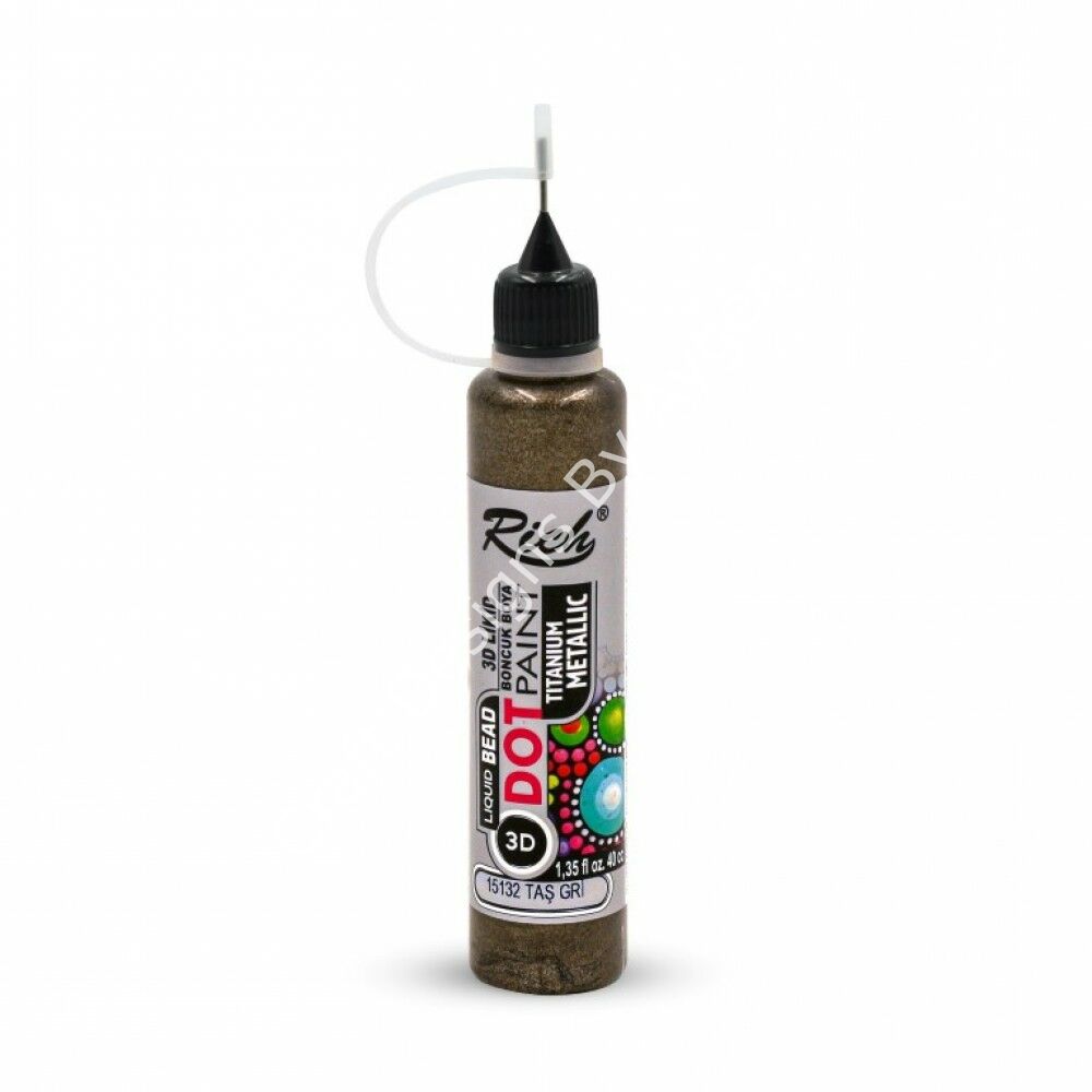 3D LİKİT BONCUK BOYA METALİK - TAŞ GRİ 040ml