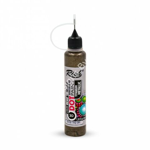 3D LİKİT BONCUK BOYA METALİK - TAŞ GRİ 040ml
