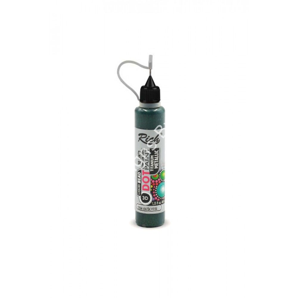 3D LİKİT BONCUK BOYA METALİK - ANTİK YEŞİL  040ml