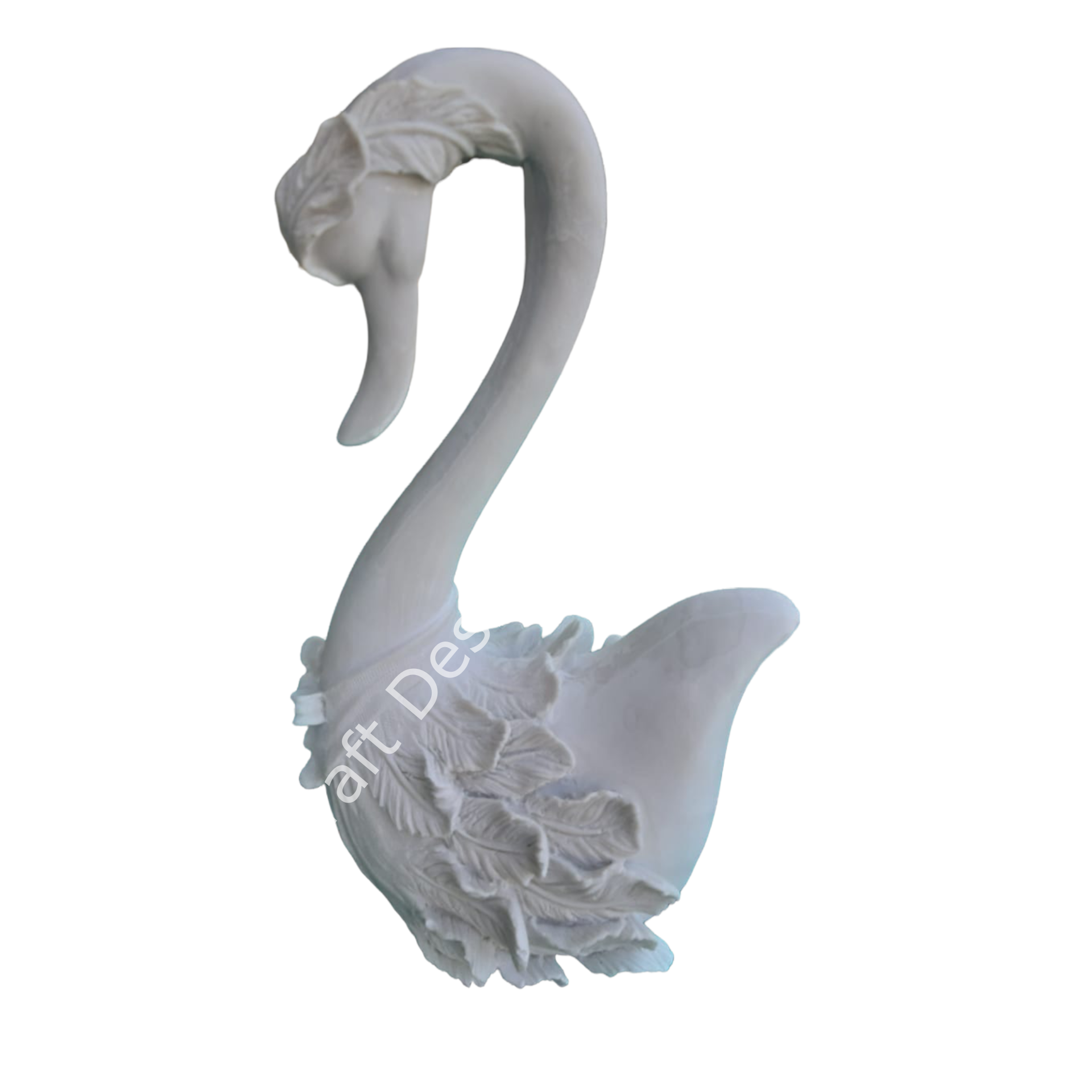 POLYESTER KUĞU HEYKELI UZUN BOY (37X21CM)