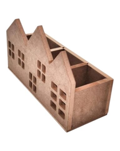ÜÇ BÖLMELİ EV KALEMLİK 27 x 16 x 10 cm