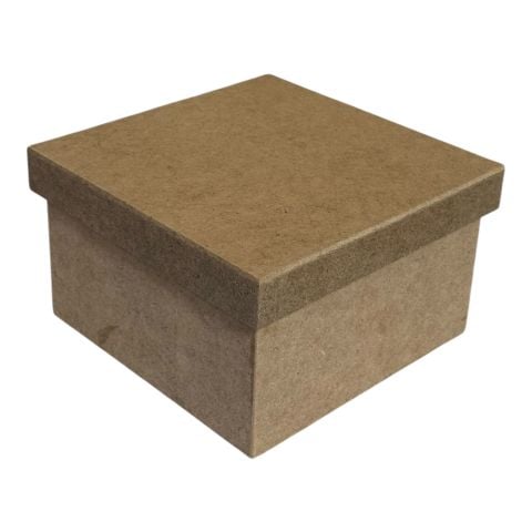 Boyanabilir Ahşap Ham Objeler -KARE KUTU  KÜÇÜK  - 15X15X8 CM