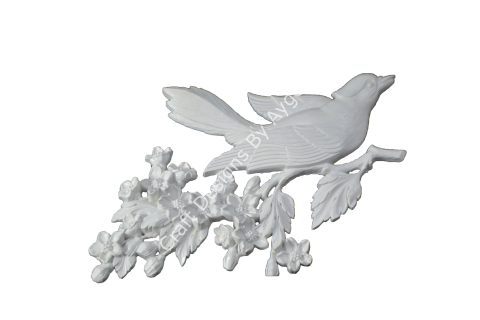 ÇİÇEKLİ DALDAKİ KUŞ 37X23 CM