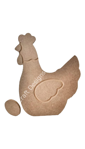 Boyanabilir Ahşap Ham Objeler -YUMURTALI TAVUK 11 x 15cm