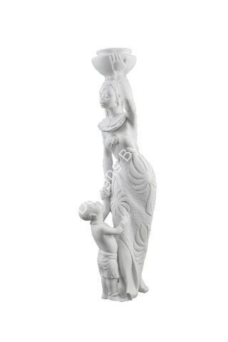 ÇOCUKLU TEPSİLİ SENEGALLİ KADIN 34X11 CM