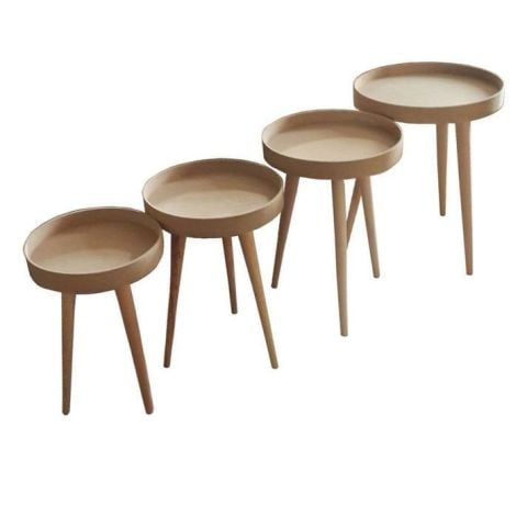 ÜÇ AYAKLI YUVARLAK DERİN SEHPA 53X53X62 cm