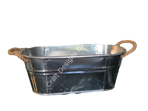 BÜYÜK BOY HASIR SAPLI OVAL GALVANİZ 40*20*15 CM