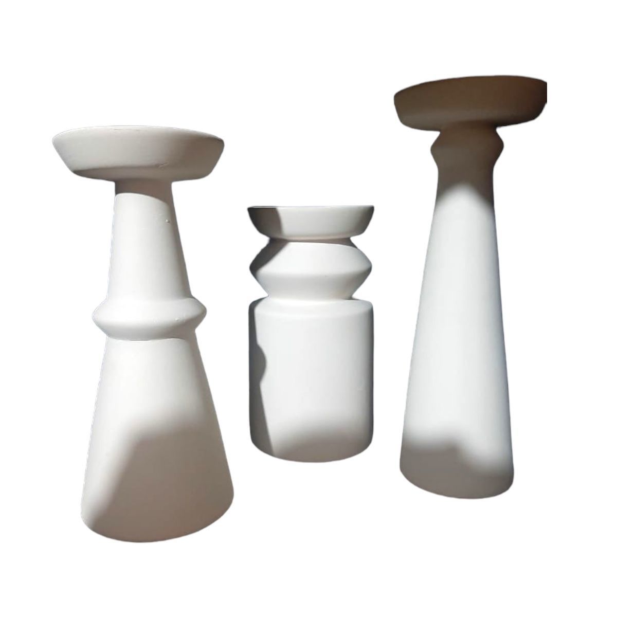 SERAMİK ÜÇLÜ MODERN VAZO SET