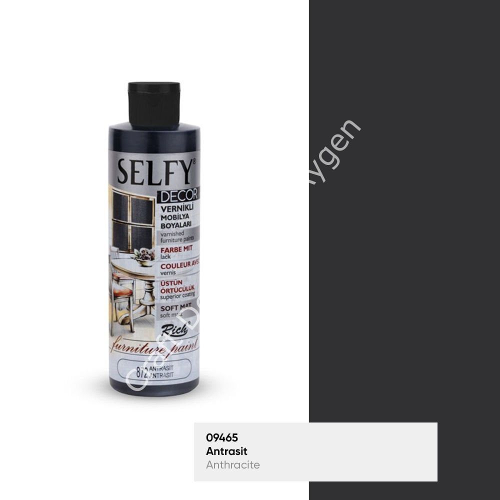SELFY DECOR MOBİLYA BOYASI - ANTRASİT 240ml