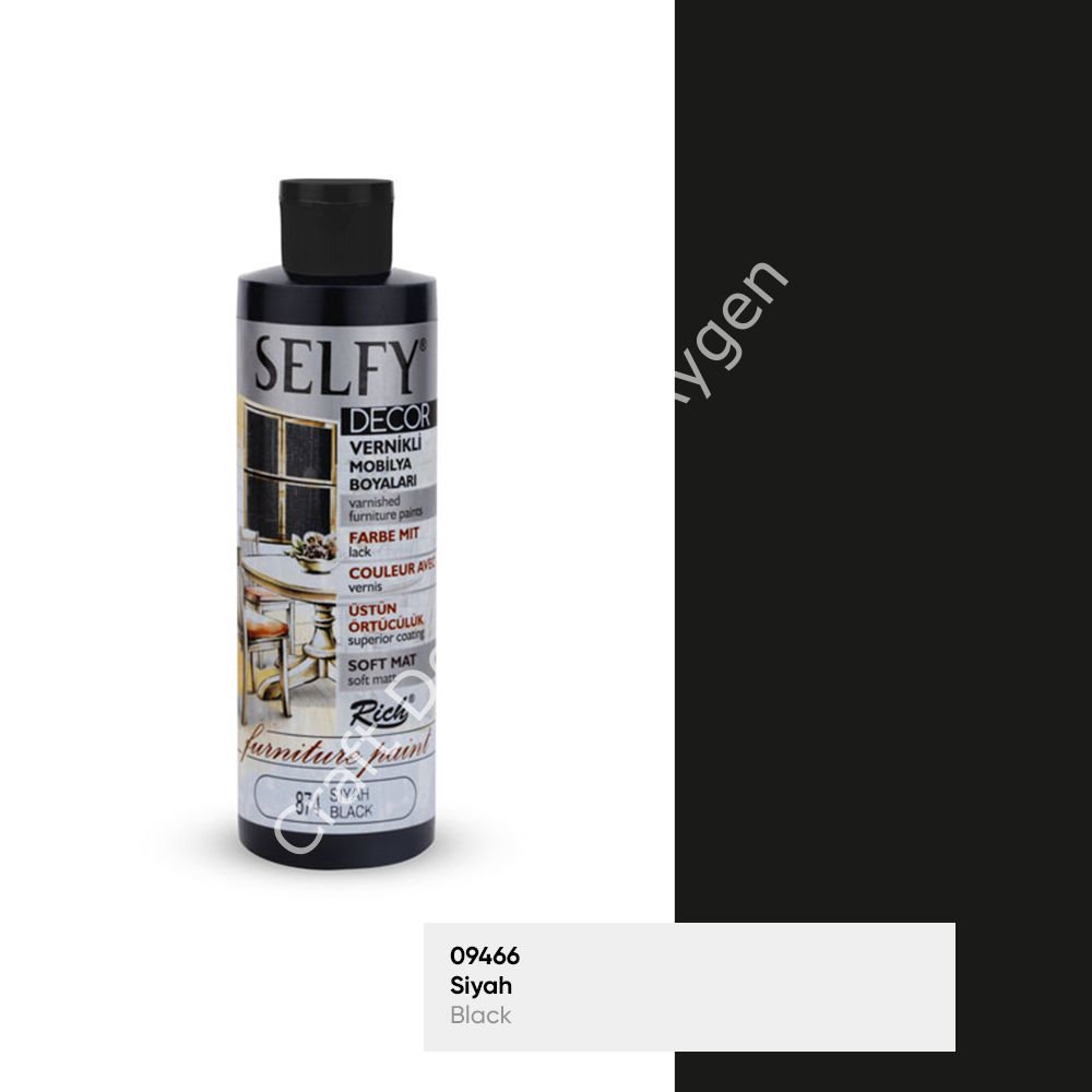 SELFY DECOR MOBİLYA BOYASI - SİYAH  240ml