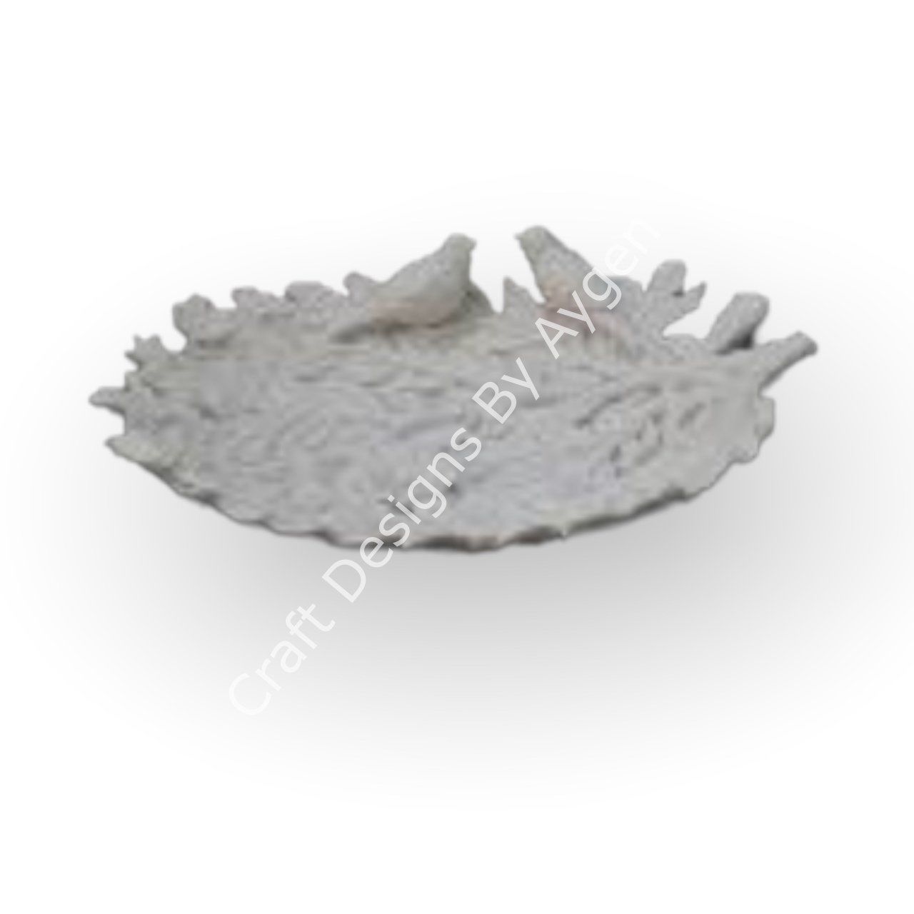 Boyanabilir Polyester Ham Objeler -DALLI KUŞLU TABAK 31X24 CM