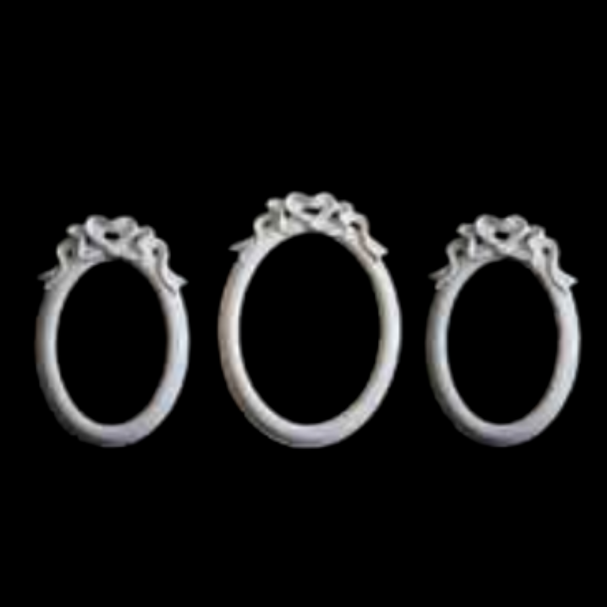 OVAL ÜÇLÜ ÇERÇEVE TAKIM (BÜYÜK 21X15 CM KÜÇÜK 18,5X12,5 CM)