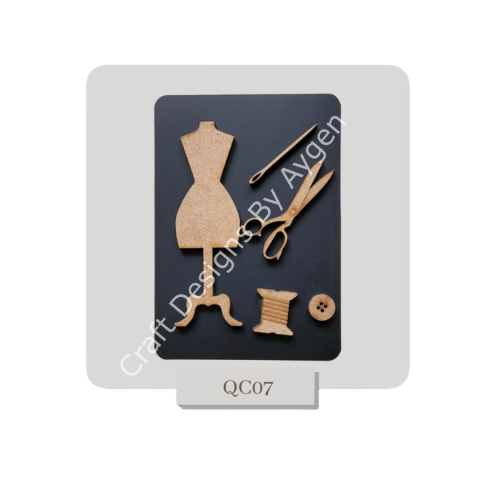 Boyanabilir Ahşap Ham Objeler -QUEEN CRAFT LAZER SET 07