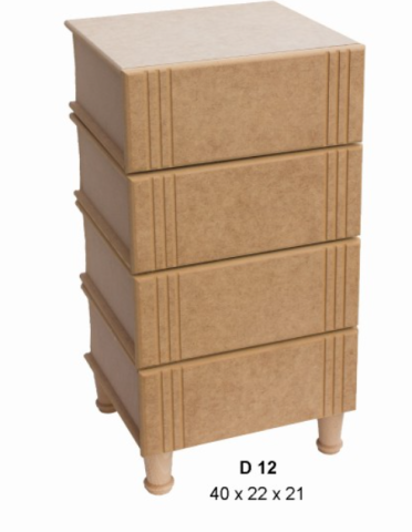 Boyanabilir Ahşap Ham Objeler -MİNİK KİTAP KOMODİN