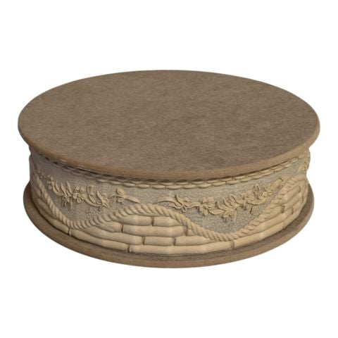 Boyanabilir Ahşap Ham Objeler -YUVARLAK OYMALI KUTU 1