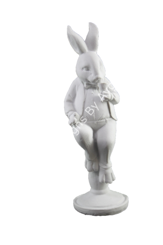 OTURAN KADEHLİ TAVŞAN BİBLO 25X9 CM