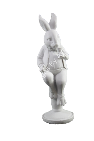 OTURAN KADEHLİ TAVŞAN BİBLO 25X9 CM