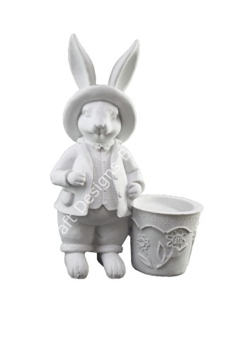 SEPETN BAŞINDAKİ TAVŞAN BİBLO 29X20 CM