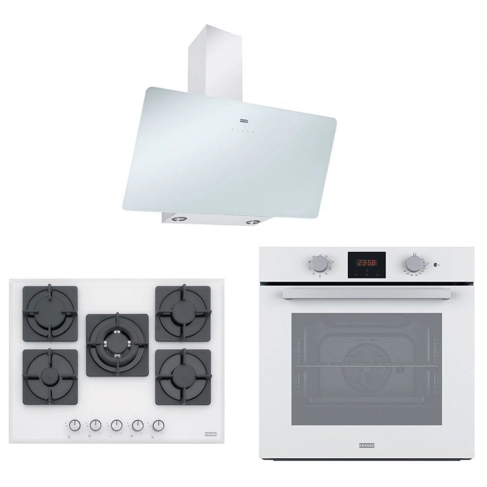 Franke Smart Linear 90 CM Davlumbaz 70 CM Ocak Beyaz Ankastre Set