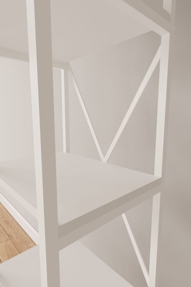 Nilamu Elbise Dolabı | Metal Gövdeli Açık Askılık & Organizer Dolap 175x170x34 Cm