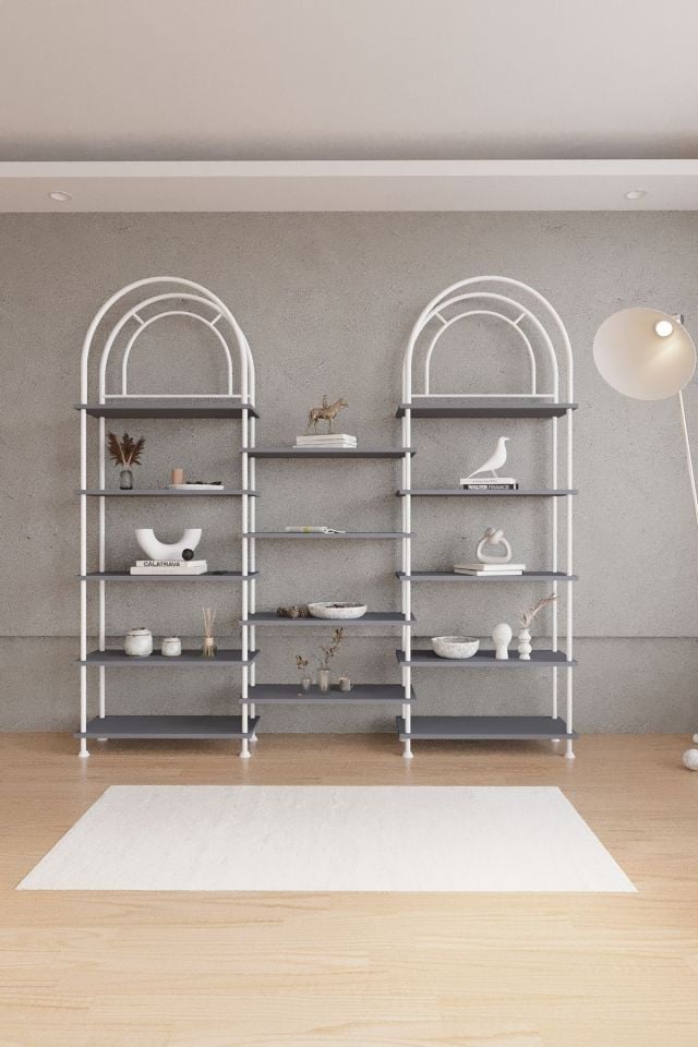 Çevir Kur Bohem Kitaplık | Çok Amaçlı Dekoratif Dolap & Raf 199x203x29