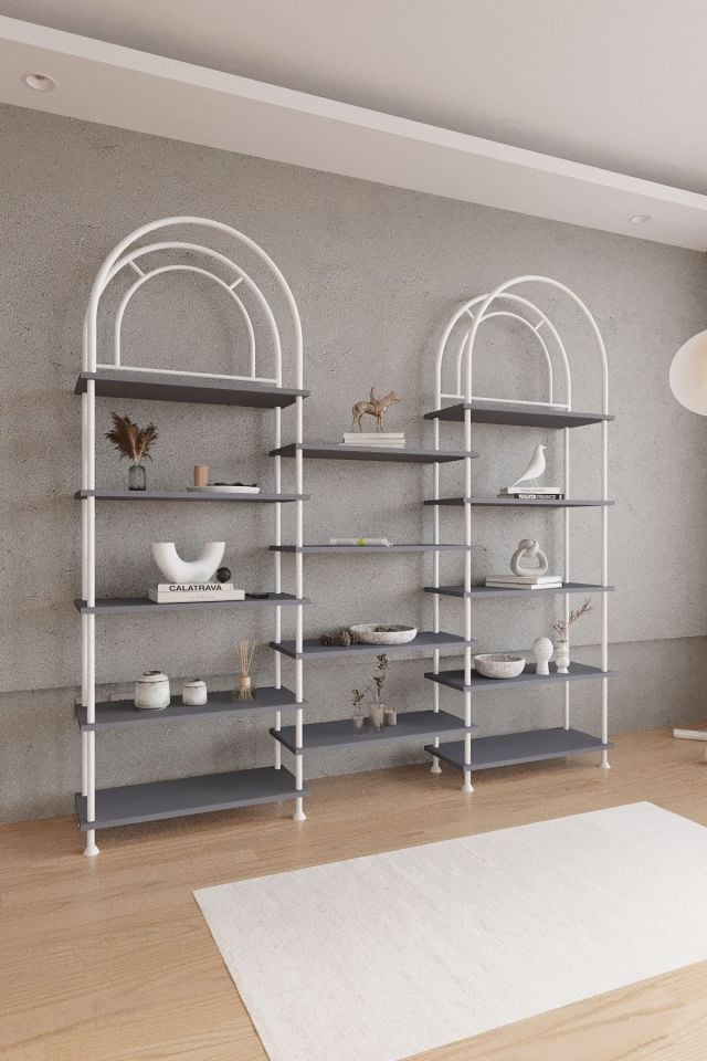 Çevir Kur Bohem Kitaplık | Çok Amaçlı Dekoratif Dolap & Raf 199x203x29