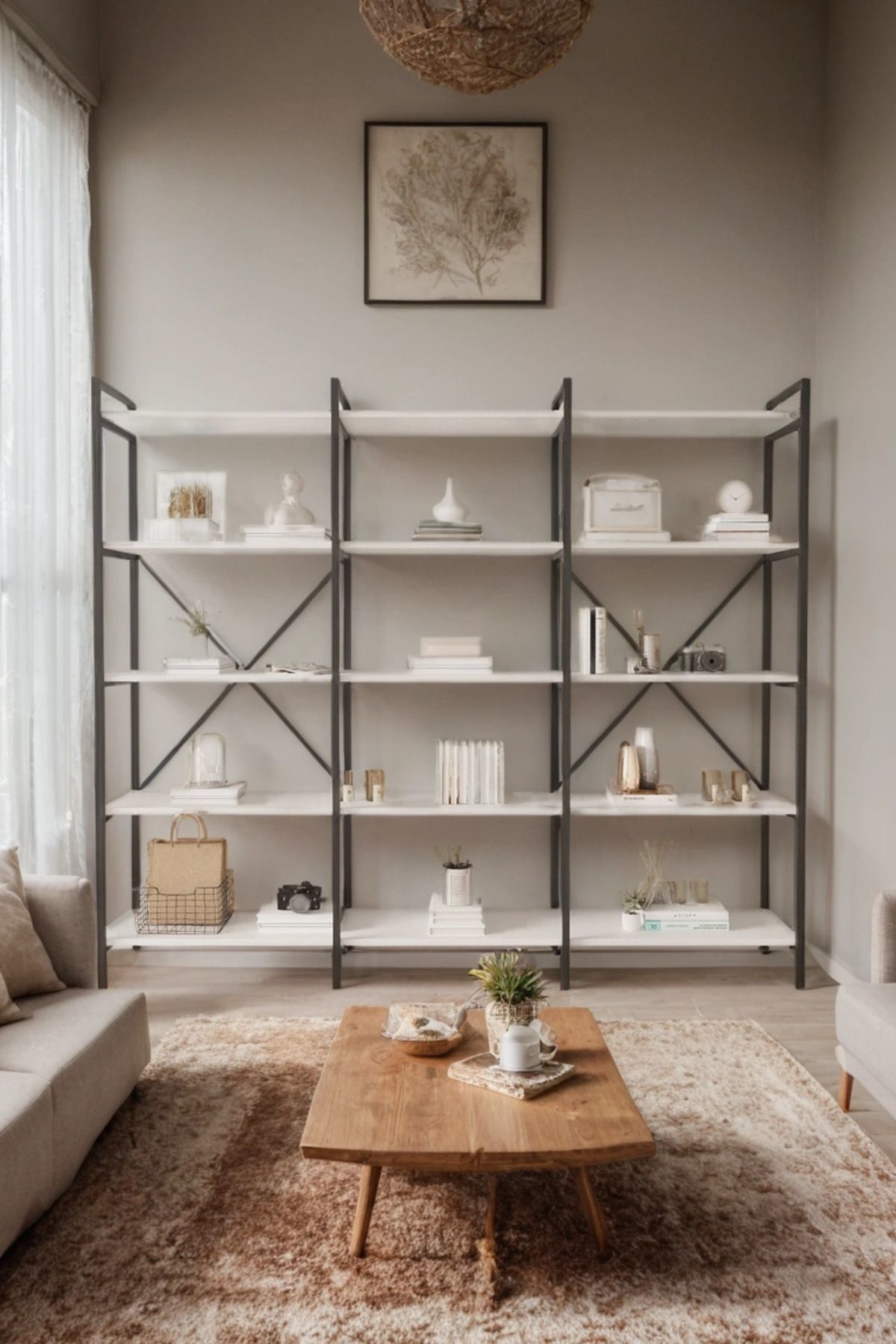 Nilamu 200 Cm Kitaplık | Metal Gövde. Açık Raflı Organizer Ve Düzenleyici