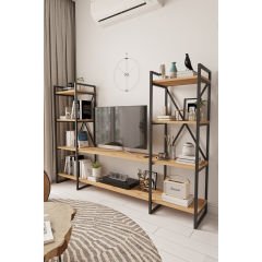 Nilamu Tv Ünitesi / Açık Raf / Kitaplık  / Ofis / Ev / Salon / Tv Sehpası / Dekoratif Atlantik Çam