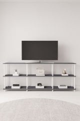 Çevir Kur 200 cm Antrasit B.D Raflı Tv Sehpası, Tv Ünitesi