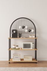 Çevir Kur  Kahve Köşesi Dolabı, Mutfak Standı, Mutfak Dolabı, Mutfak Düzenleyici 71*136*35 Atlantik Çam