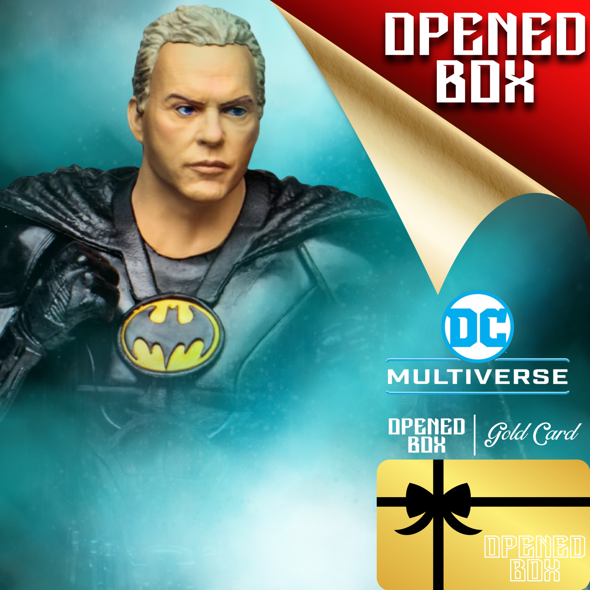 (OPENED BOX | GOLD CARD) - DC Multiverse The Flash Movie: (Gold Label) Batman Unmasked (1989, Michael Keaton) Heykel Figür