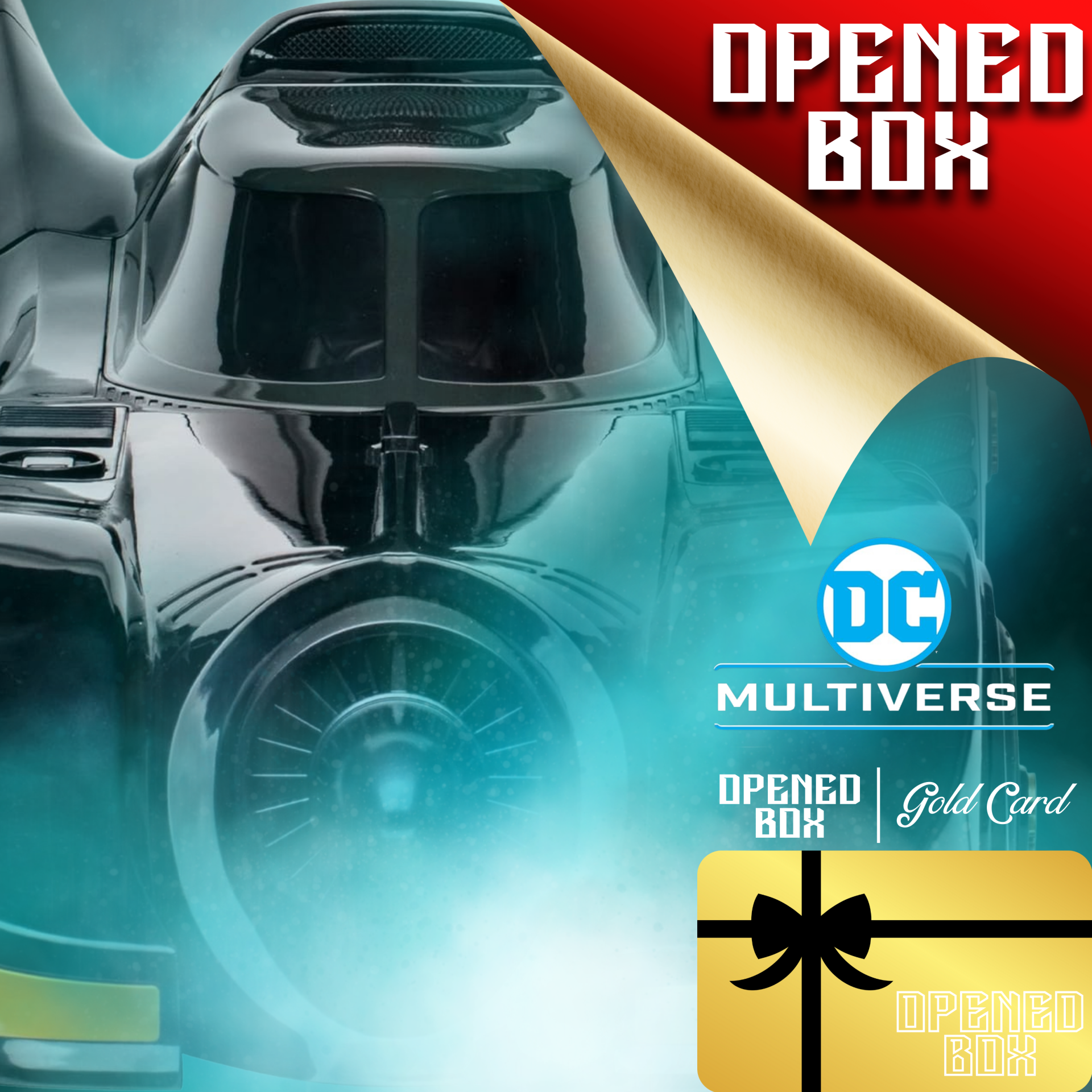 (OPENED BOX | GOLD CARD) - DC Multiverse The Flash Movie: Batmobile (Michael Keaton's Batman) Aksiyon Figür