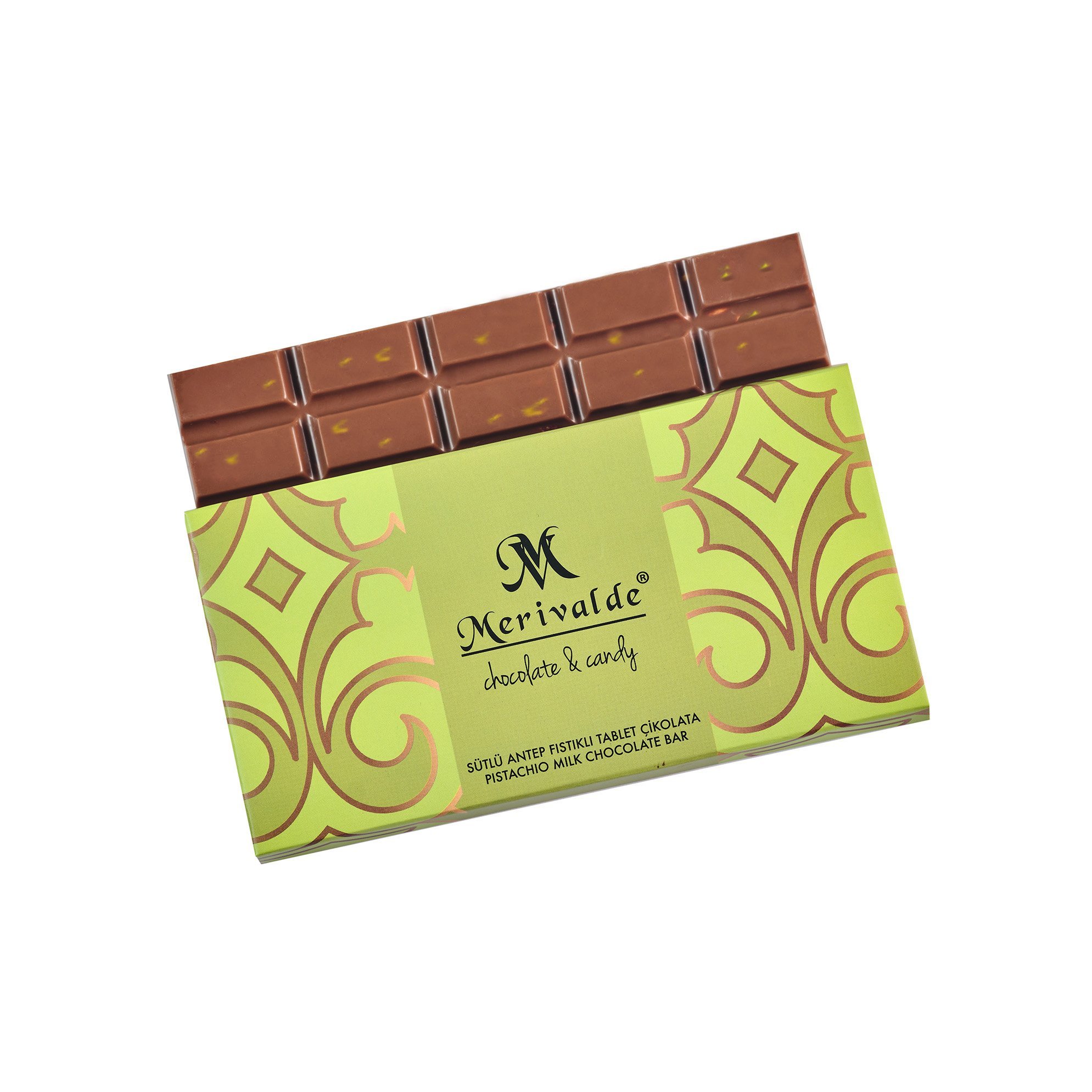 Merivalde Sütlü Antep Fıstıklı Tablet Çikolata 80 gr