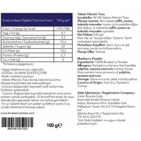 %100 Yabanmersini Tozu 100 gr