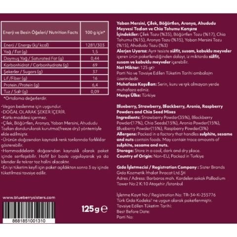 Blueberry Mega Mix 125 gr.