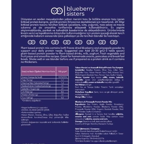 Yabanmersini, Ananaslı Bitkisel Protein 250 gr