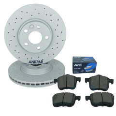 Volvo S60 S80 V60 V70 XC70 Delikli Ön Fren Disk Balata Seti 30769056 30793941
