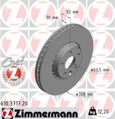 Zimmermann Volvo XC60 Ön Fren Disk Takımı 2009-2015 31277342