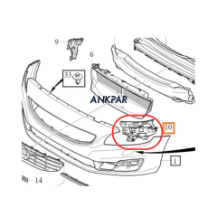 Volvo S60 V60 Ön Tampon Far Alt Braketi Sağ 2014 - 2018 31364357
