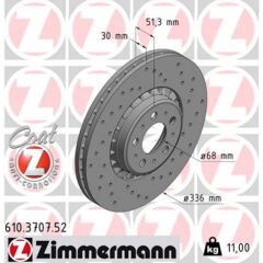 Volvo XC90 Ön Fren Diski Delikli 17,5 İnç 336 mm 30657301