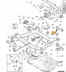 Volvo S60 S80 V70 XC70 XC90 Motor Takozu Alt Arka D5 30666175