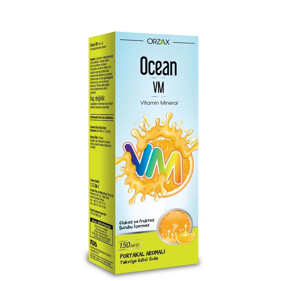 Ocean Vitamin Mineral - Portakal Aromalı Şurup 150 ML